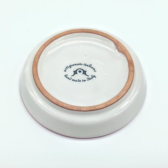 Artigianato Italiano Handmade Round Ceramic Trinket Dish - Picture 4 of 5